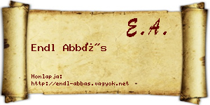 Endl Abbás névjegykártya